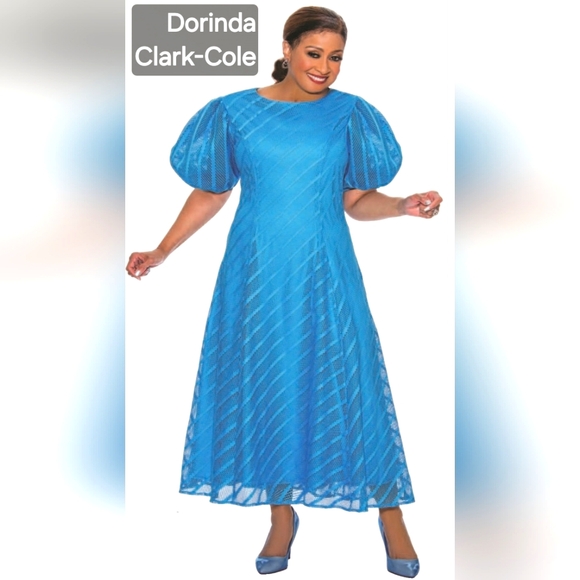 Dorinda Clark Cole Women's Church Dress with Short Puff Sleeves women's … - Picture 1 of 10